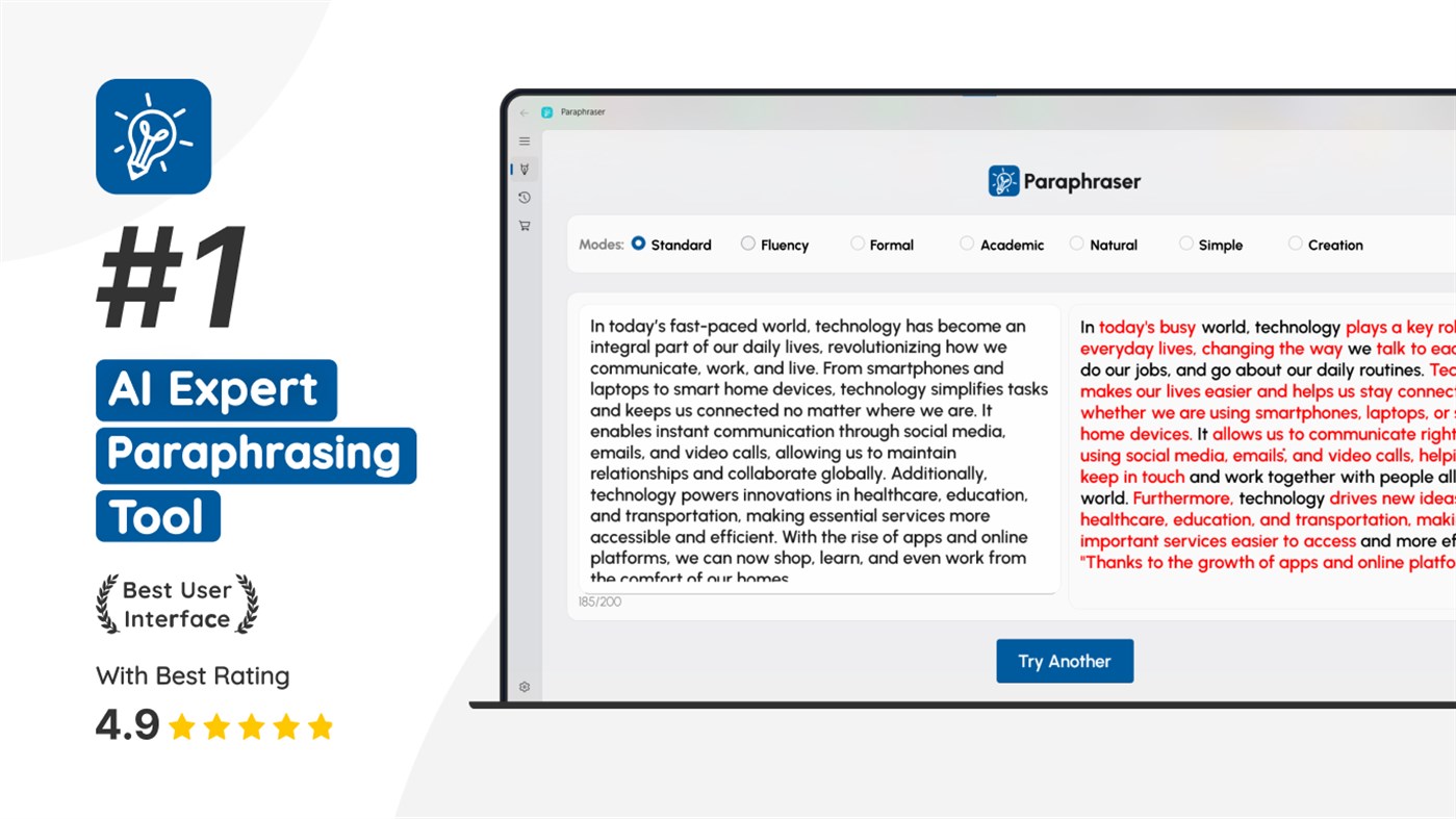 #1. Paraphrasing Tool - Paraphrase (Windows) โดย: DEV HOUSE