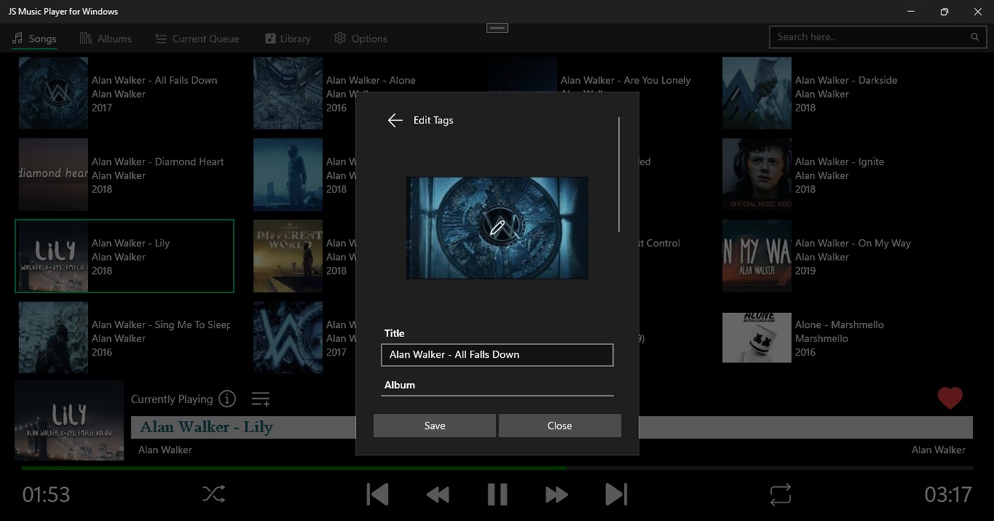 #7. JS Music Player for Windows (Windows) Ved: Jagadeesh K