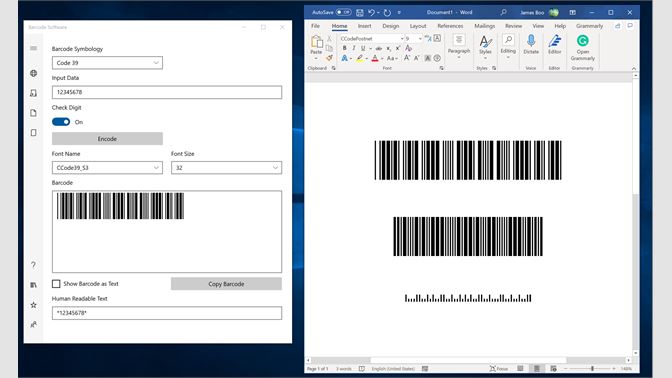 barcode font for excel