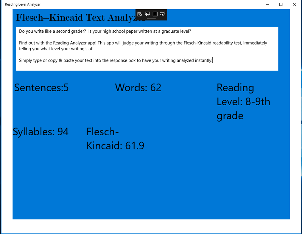 #1. Reading Level Analyzer (Windows) 由: SohumApps