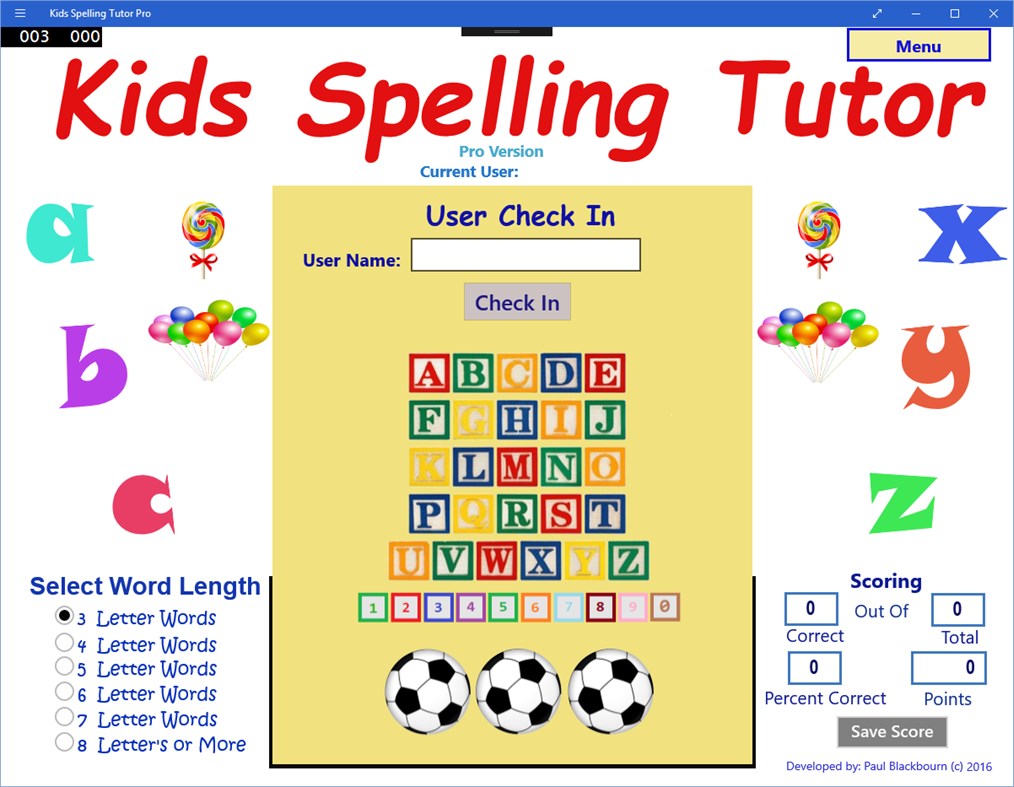 #1. Kids Spelling Tutor Pro (Windows) Podle: Paul Blackbourn