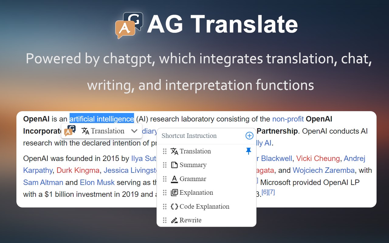AG Translate - ChatGPT Enhanced