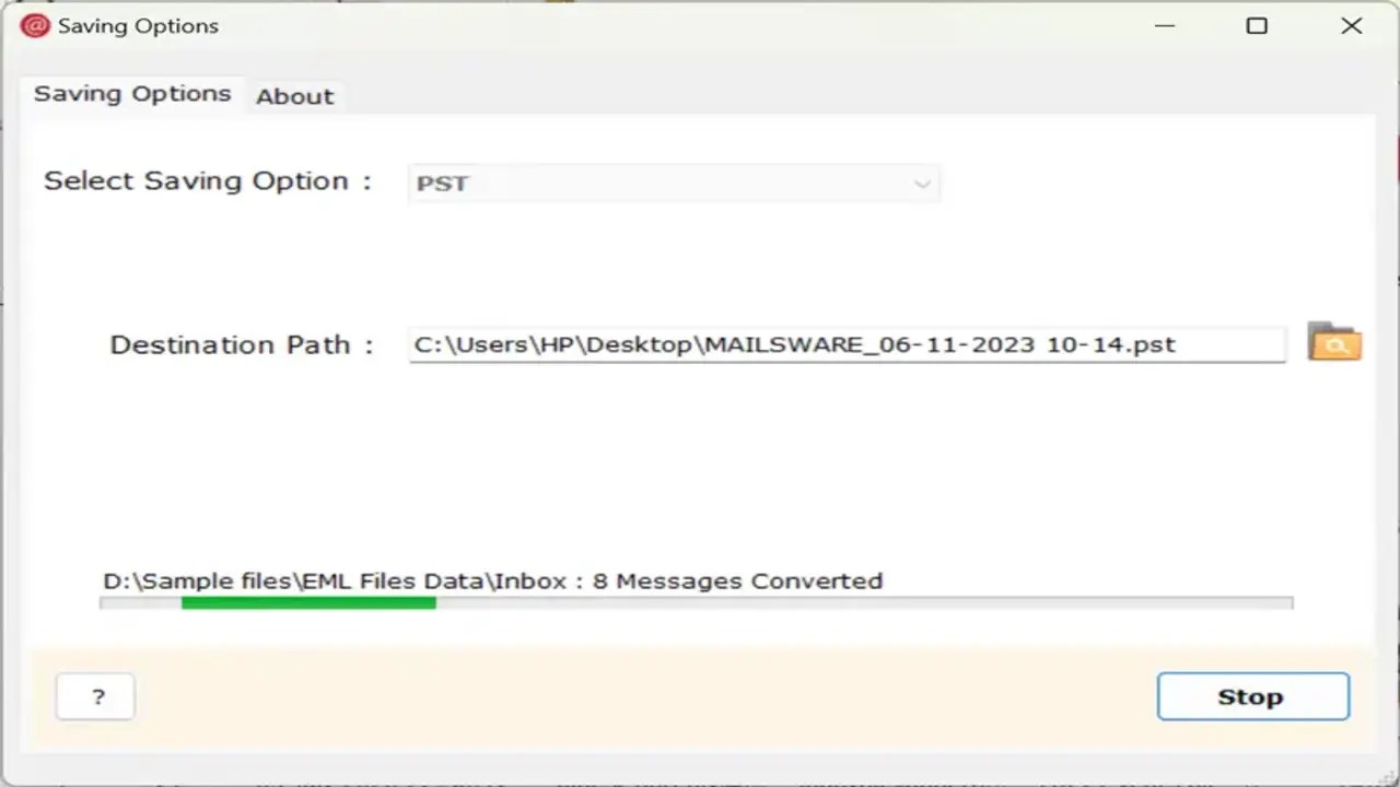 Snapshot 6 of MailsWare EML to Gmail Converter