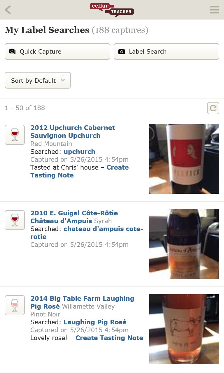 CellarTracker for Windows 10 Mobile