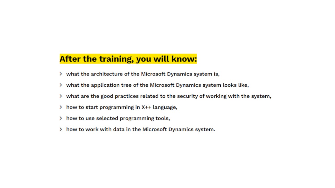 Snapshot 2 of Microsoft Dynamics 365 Development - programming X++ - Training