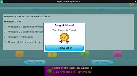 QVprep Lite Math English Grade 3 screenshot 6