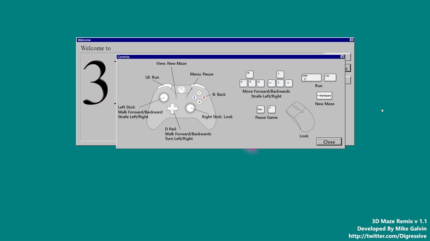 #3. 3D Maze Remix (Windows) Podle: Mike Galvin