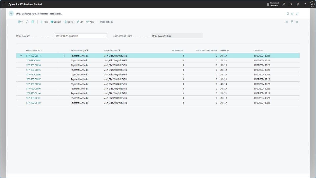 Snapshot 3 of Stripe for Microsoft Dynamics 365 Business Central - TAPP