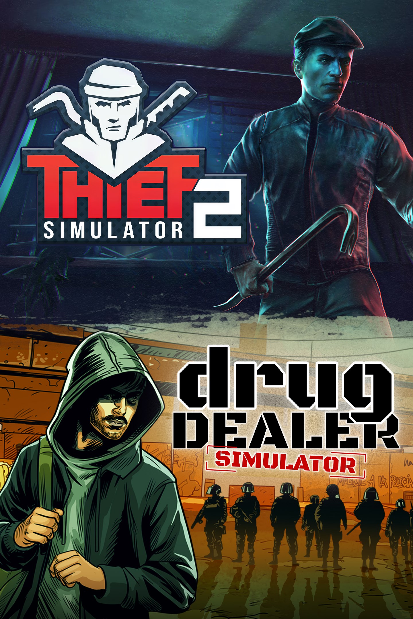 Box shot of Outlaw Bundle: Thief Simulator 2 x Drug Dealer Simulator