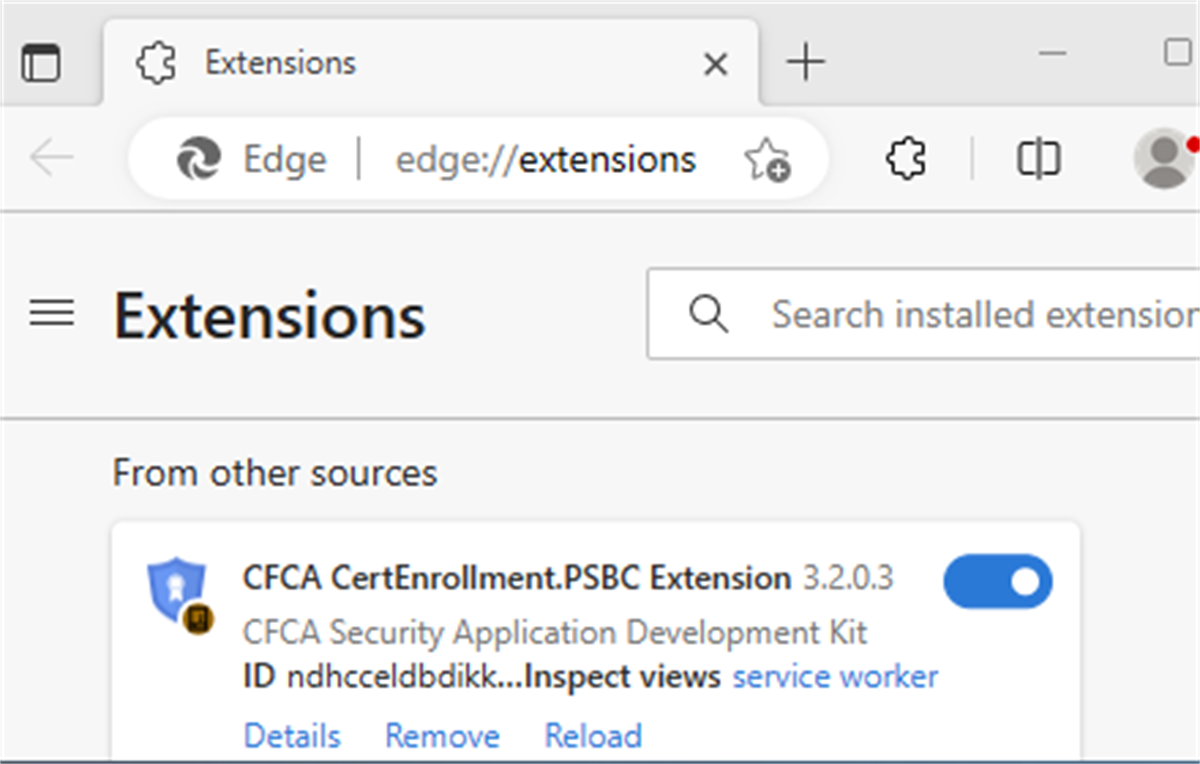 CFCA CertEnrollment.PSBC Extension
