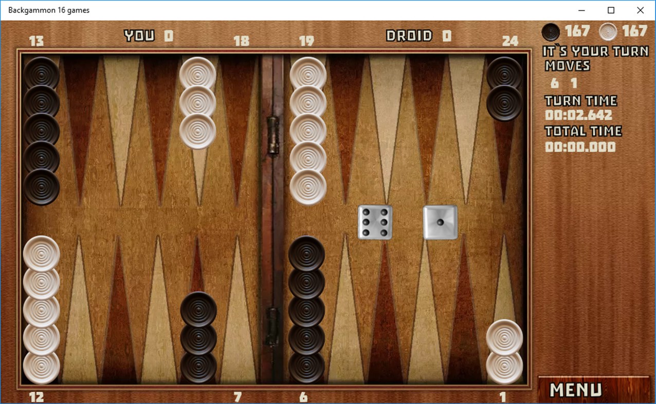#1. Backgammon 16 games (Windows) 게시자: Boyan Paskalev