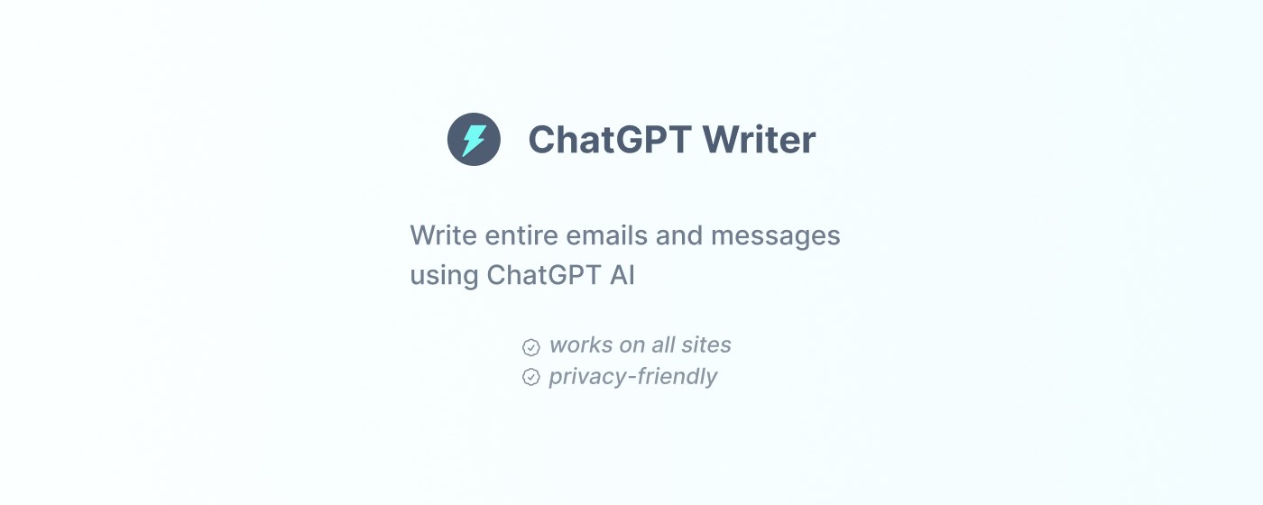 ChatGPT Writer - Write mail, messages with AI marquee promo image
