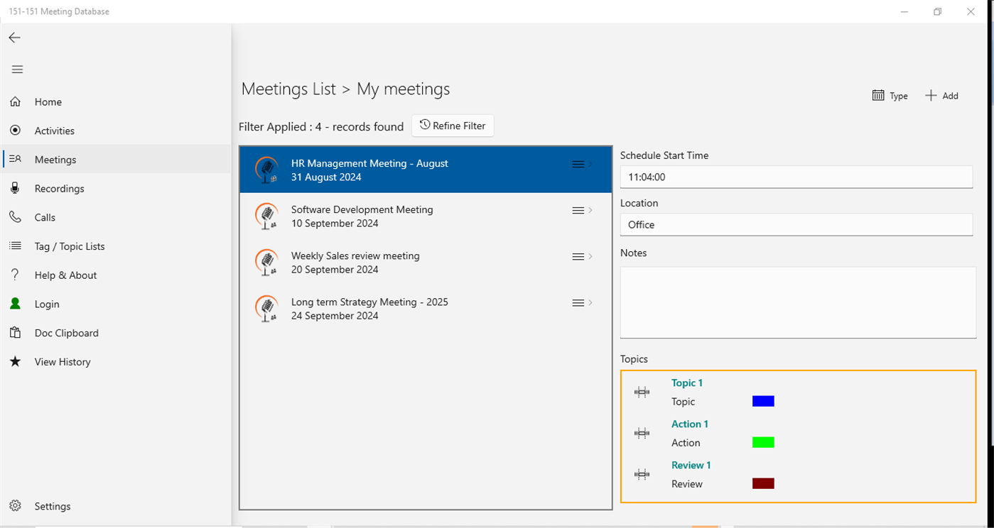 #2. 151-151 Desktop Meeting Database (Windows) بواسطة: Flaxlands Consulting Ltd