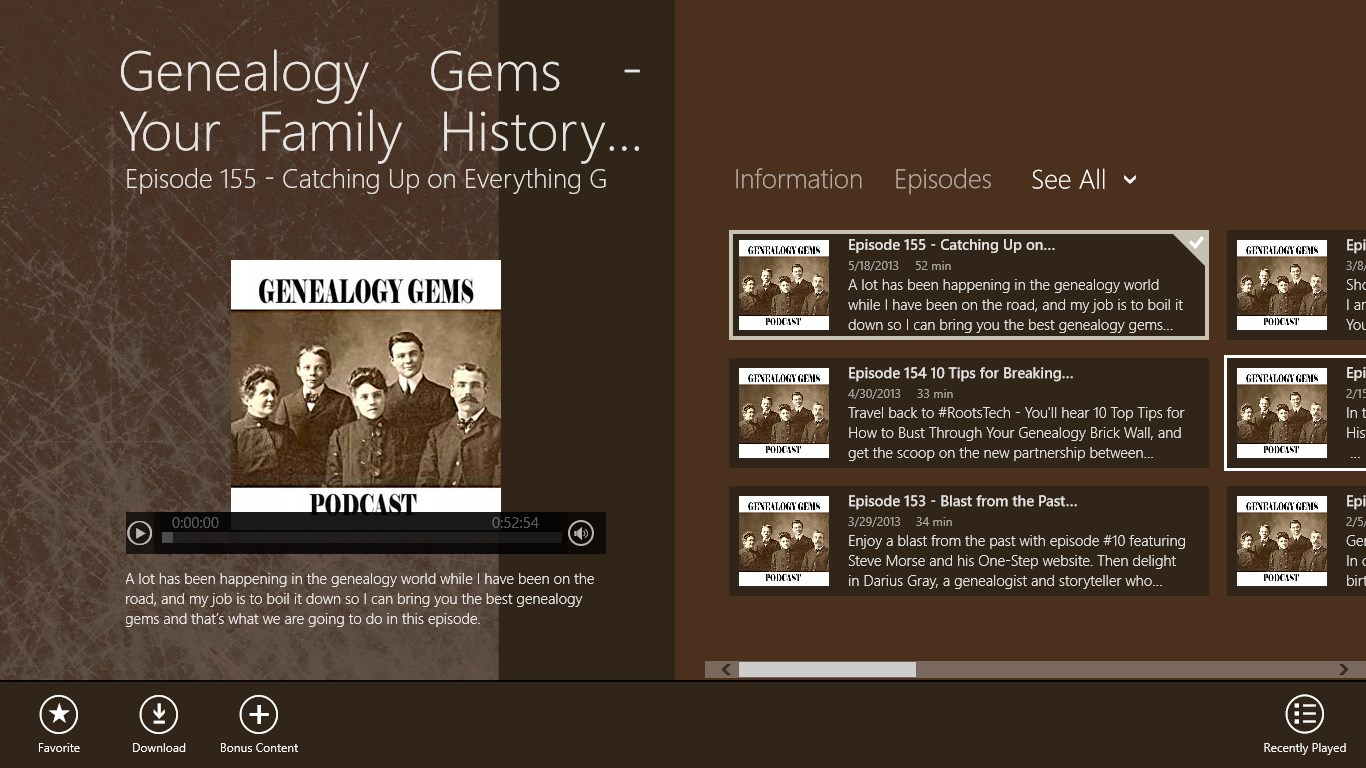 Screenshot: Episode List