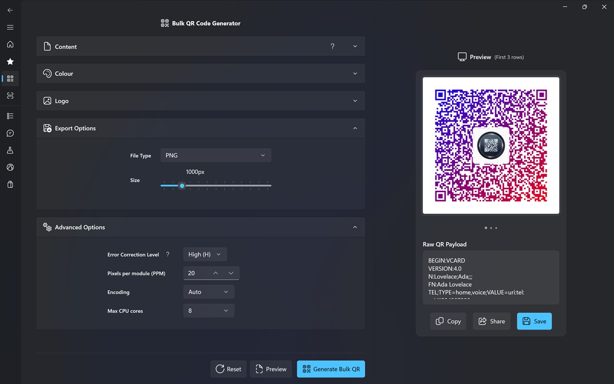 #4. QR Code Generator Pro (Windows) By: Aadhil RF