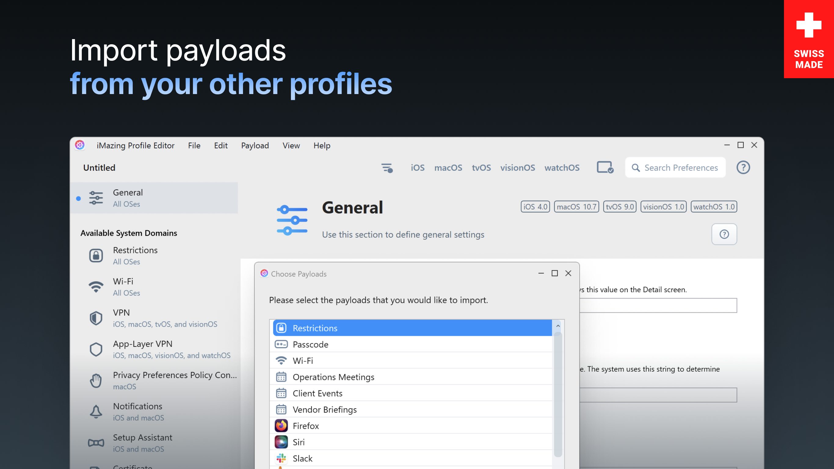 iMazing Profile Editor screenshot