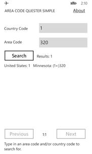 Area Code Quester Simple screenshot 2
