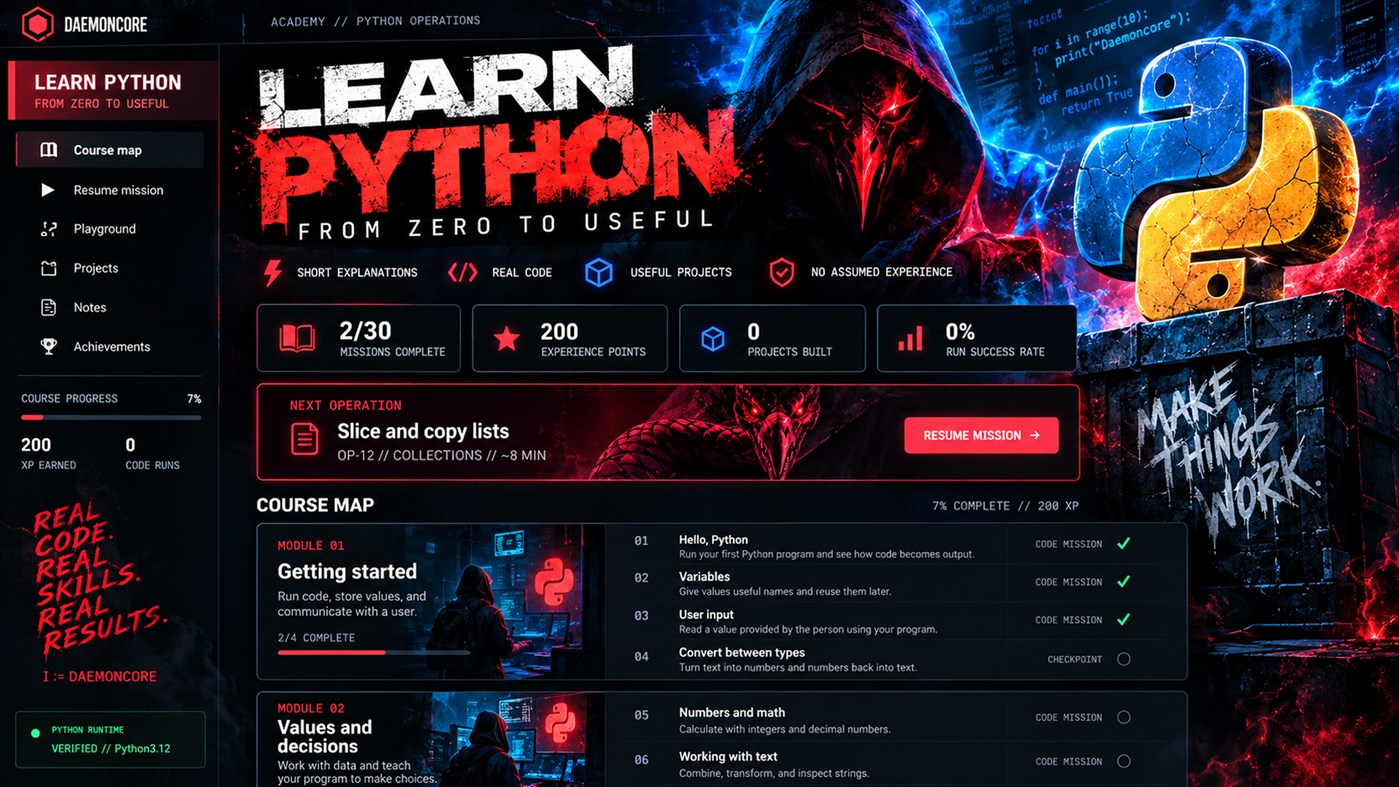 #1. DaemonCore Academy: Python (Windows) Od: DaemonCore