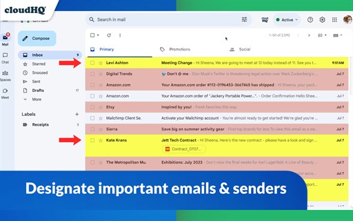 Highlight Emails in Gmail by cloudHQ - Color Code Your Inbox