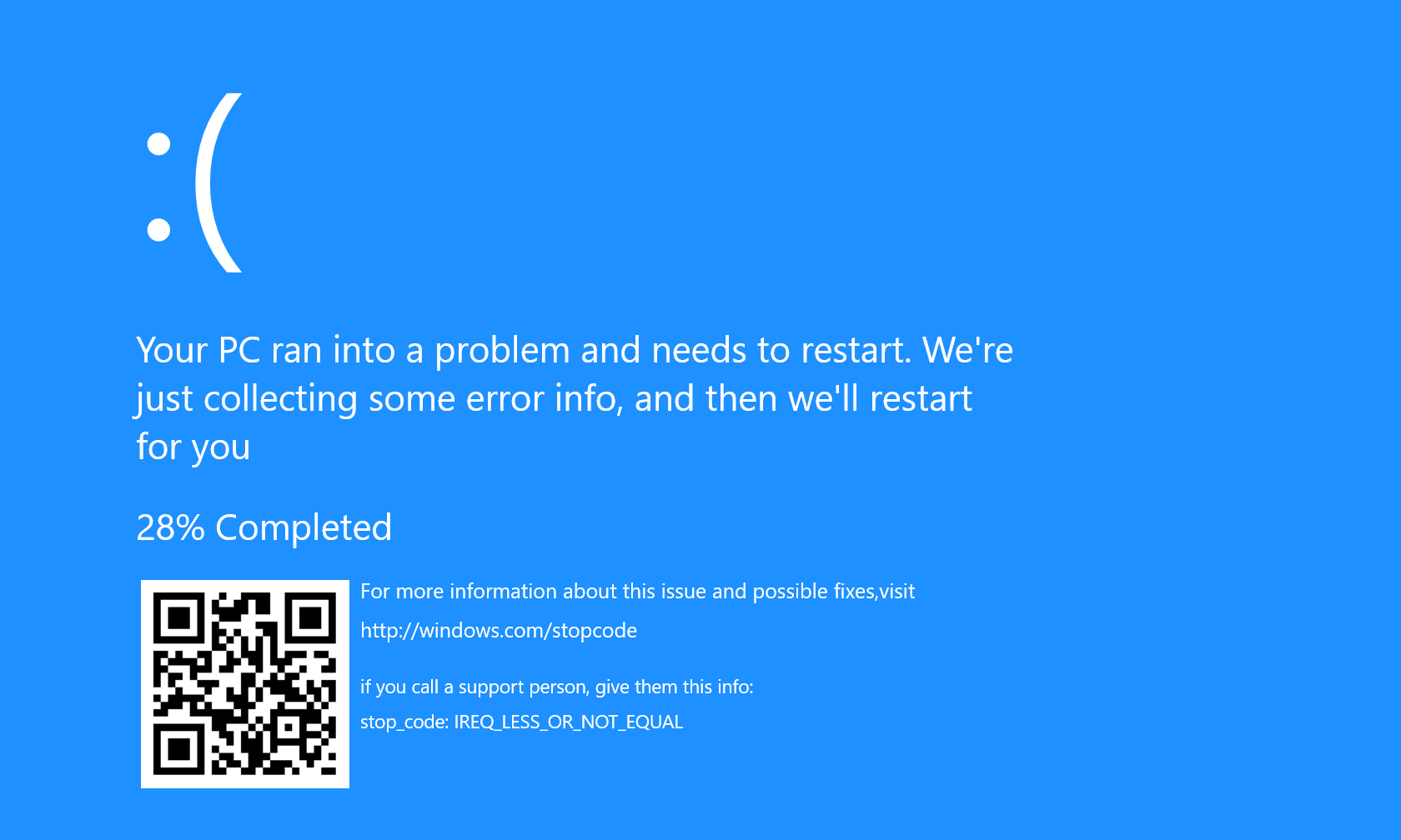 Roblox Fake Blue Screen Of Death Screen