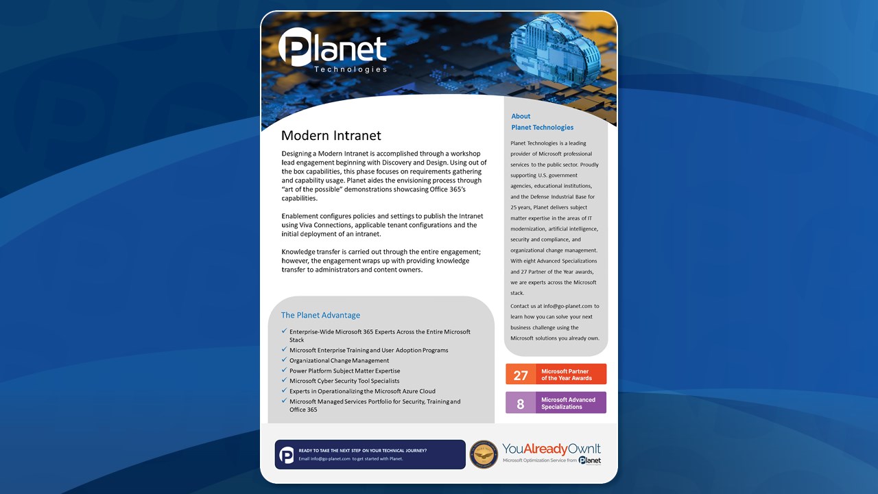 Snapshot 1 of Modern Intranet