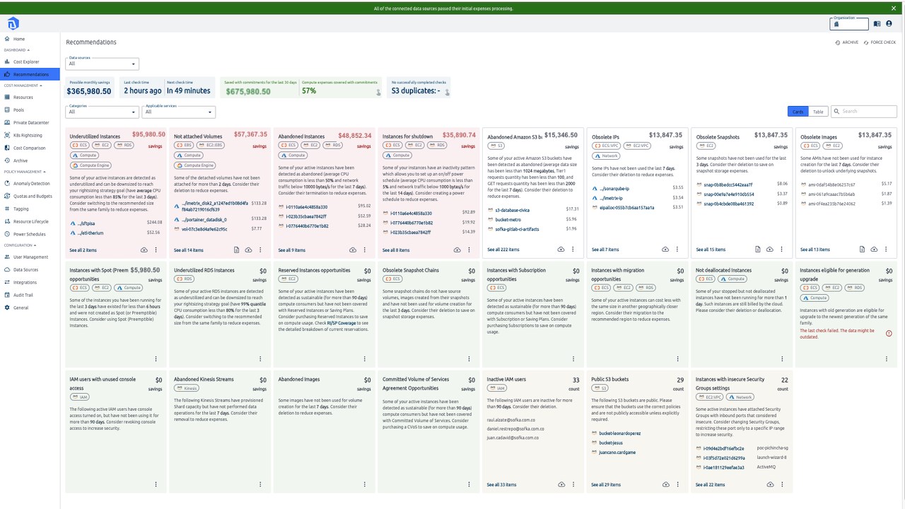 Snapshot 3 of DigiUsher Cloud Cost Governance and Optimization Solution