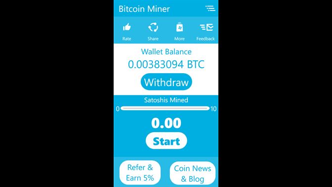 bitcoin mining app for windows phone