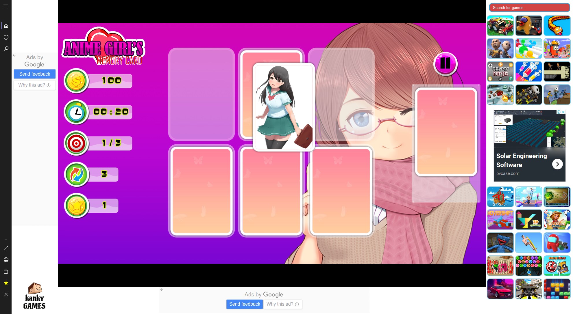 キャプチャ 3 Anime Girls Memory Card Game windows