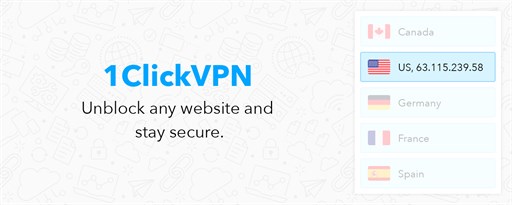 1clickVPN - Fast and Secure VPN marquee promo image