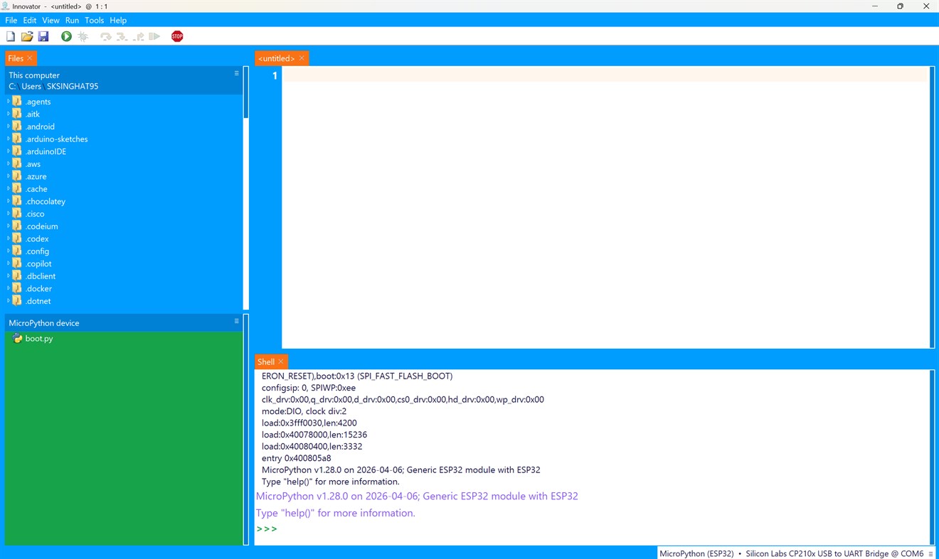 #3. Innov8r Python IDE (Windows) Ved: Kritrima Prajna Innovations Pvt Ltd