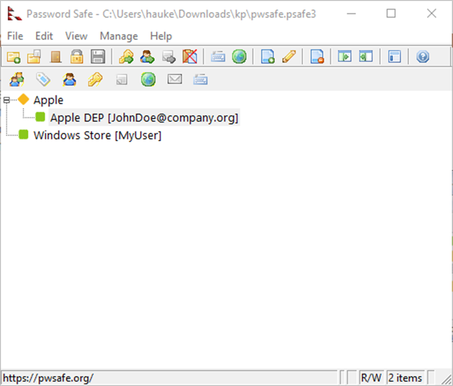 #1. PWSafe (Password Safe) Store Edition (Windows) By: Hauke Hasselberg