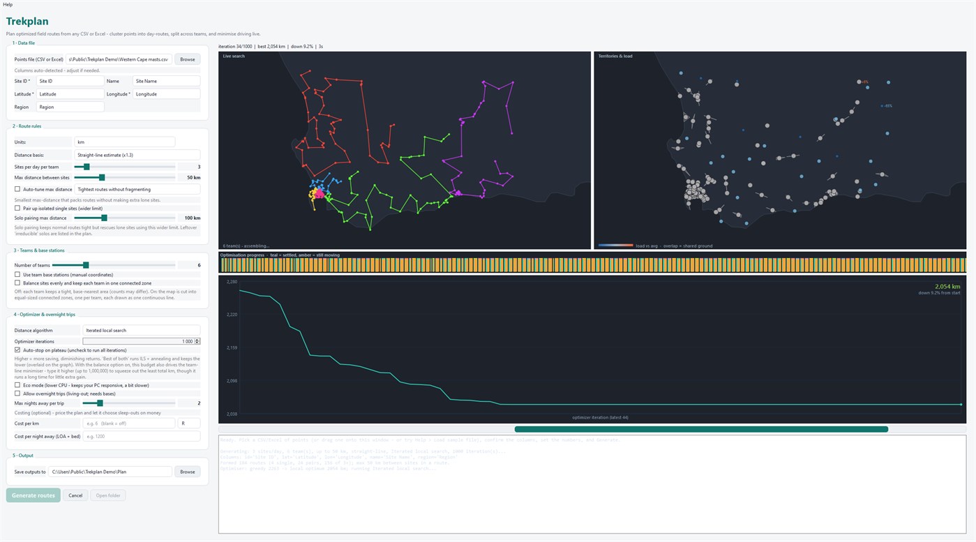 #1. Trekplan: Multi-Stop Route Planner for Field Teams (Windows) By: Corne Fick