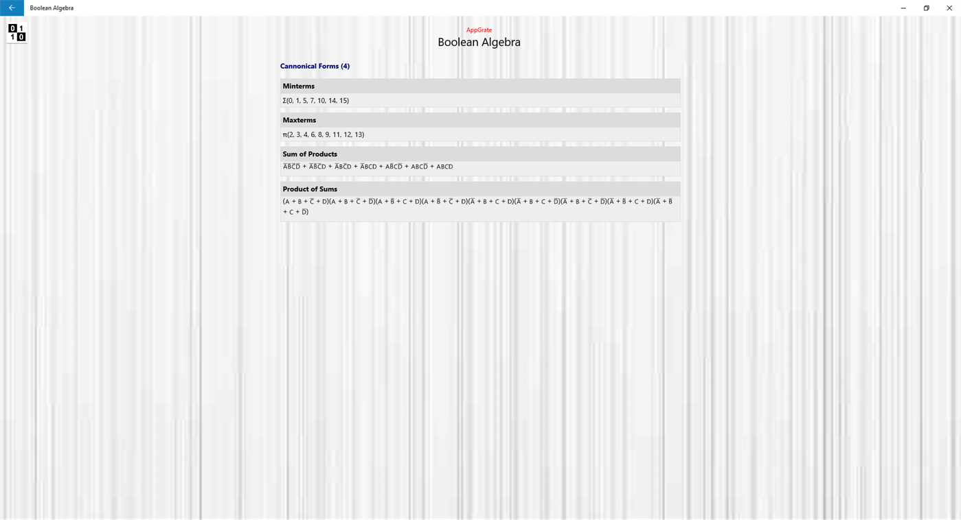 #8. Boolean Algebra (Windows) 由: AppGrate