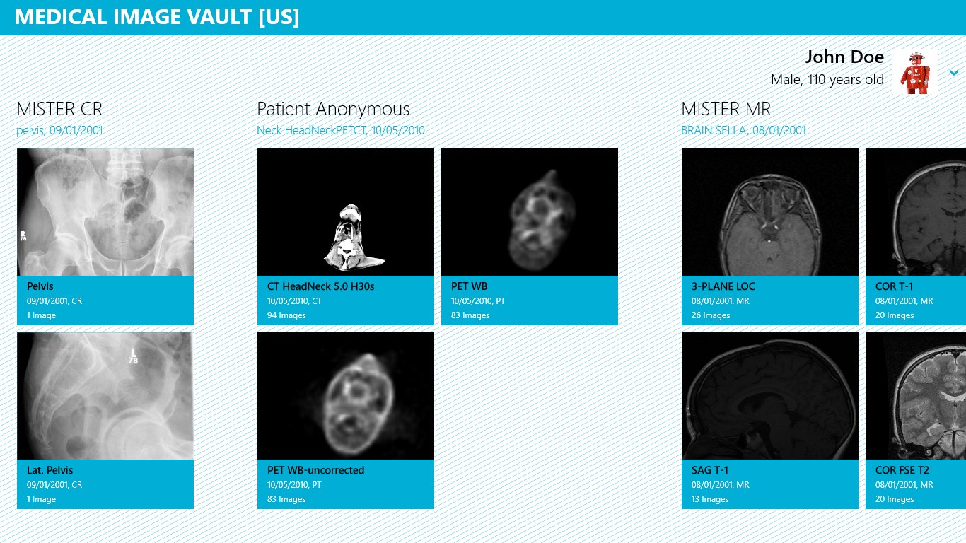 Preview the examinations stored in your HealthVault account.