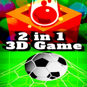 2-in-1 3D Game : Football Cue & Vertical Fall