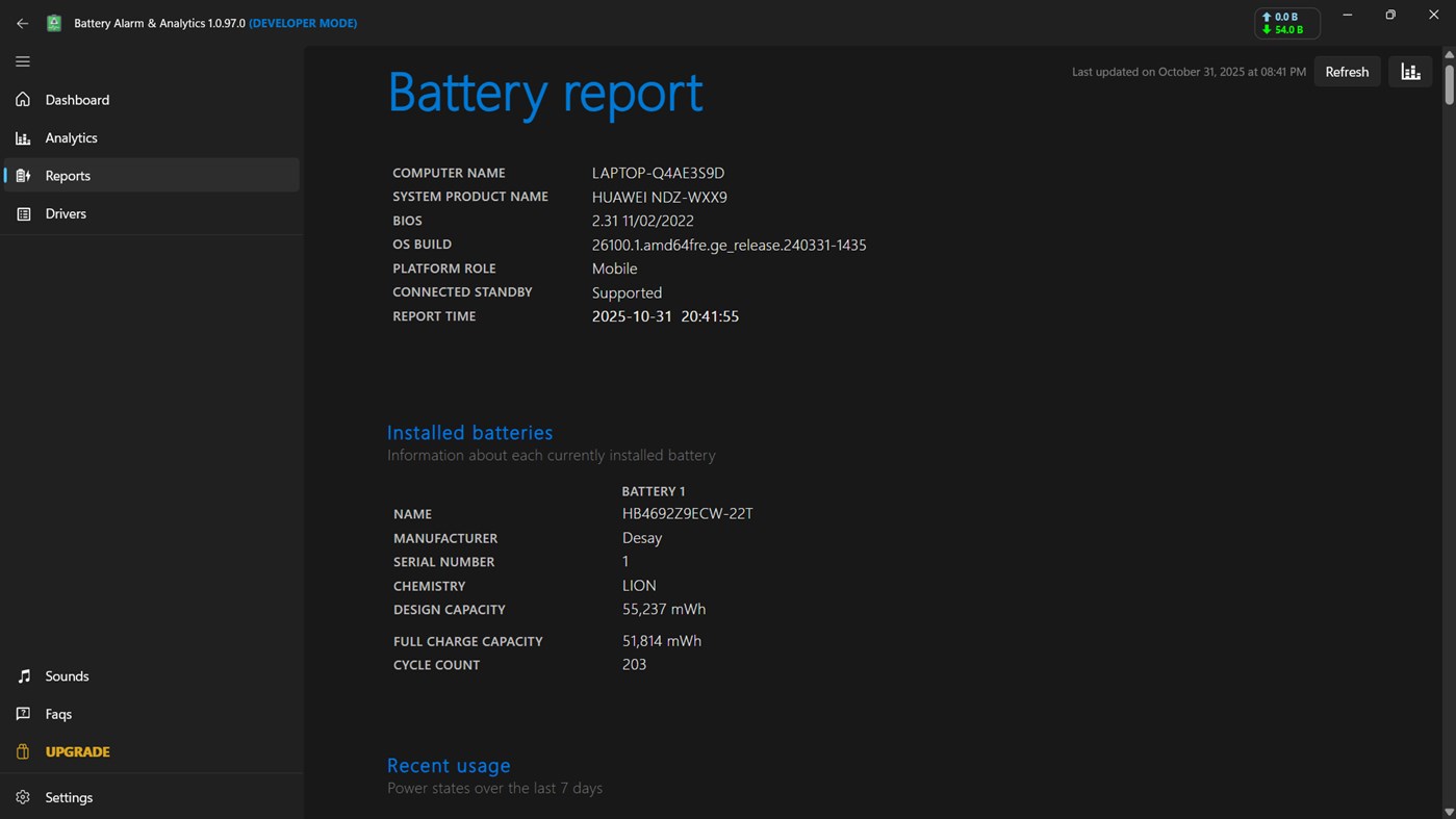 #2. Battery Alarm & Analytics (Windows) By: NxeCcde24 Labs