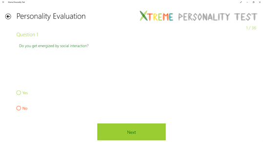 Xtreme Personality Test screenshot 2