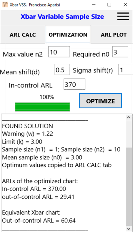 #2. Xbar control chart with VSS (Windows) By: Francisco Aparisi