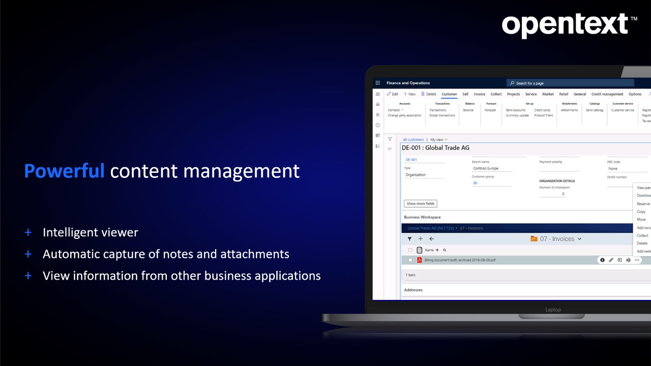 Snapshot 4 of Content Management for Microsoft® Dynamics 365 Finance and Operations
