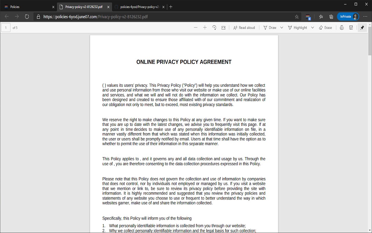Policies Extension