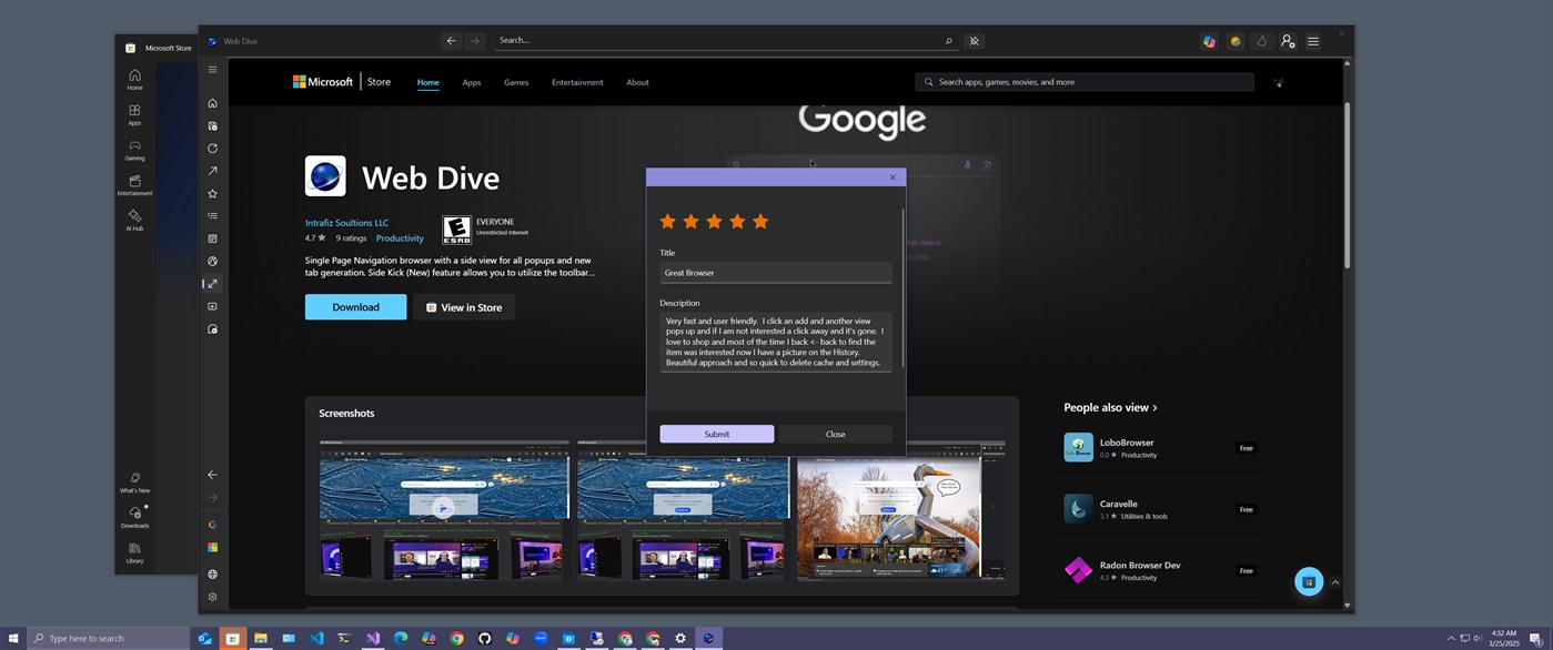 #5. Web Dive (Windows) 由: Intrafiz Soultions LLC