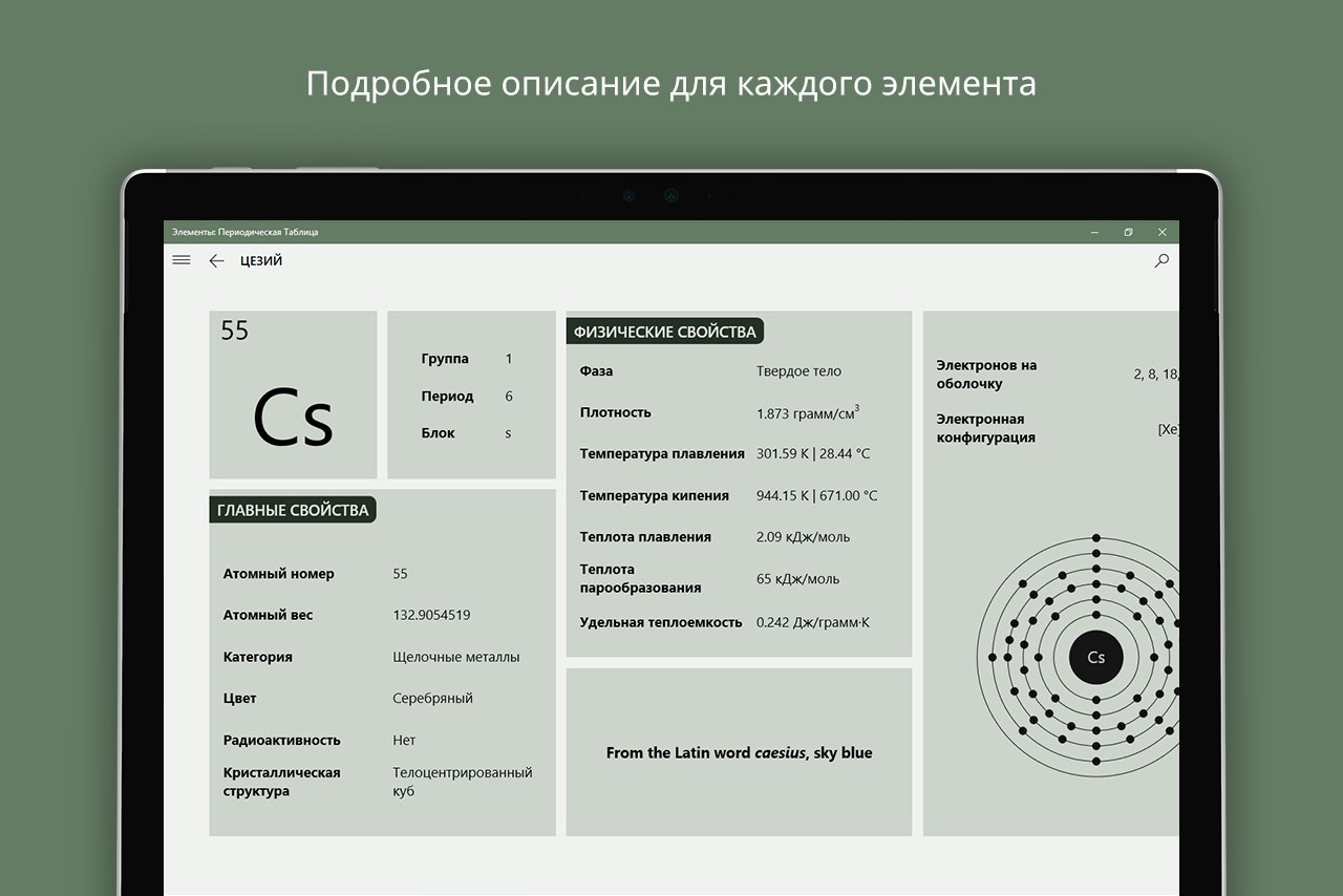 Элементы: Периодическая Таблица — Приложения Майкрософт