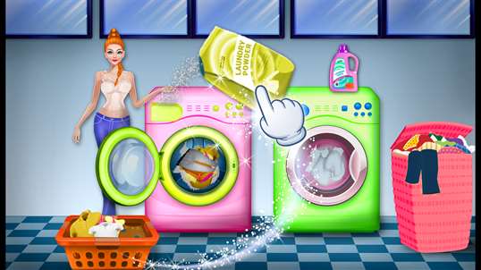 Laundry Washing and Ironing - Cleaning Kids Game screenshot 2