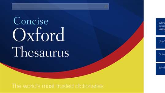 Concise Oxford Thesaurus screenshot 1