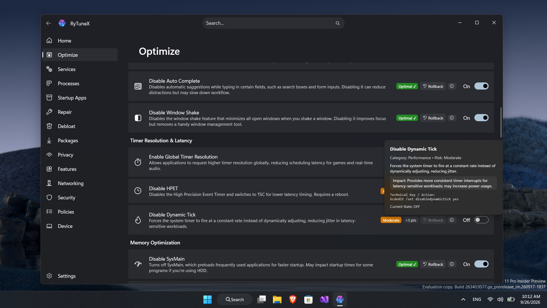 RyTuneX screenshot