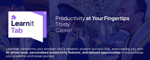 Learnitab: Productivity New Tab Student Dashboard, ChatGPT, and widgets. marquee promo image