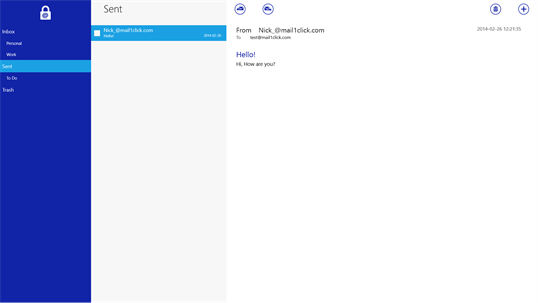 Mail1Click Windows 8 screenshot 3