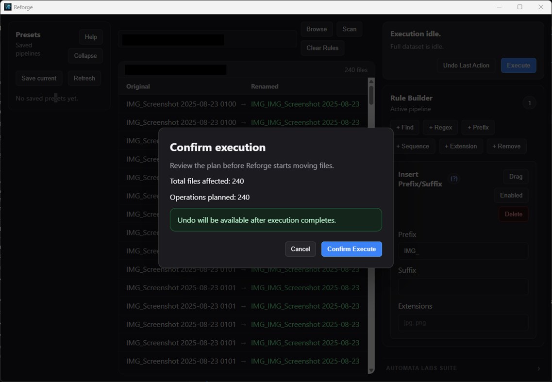 #3. Reforge: Batch File Renamer (Windows) Av: Automata Labs