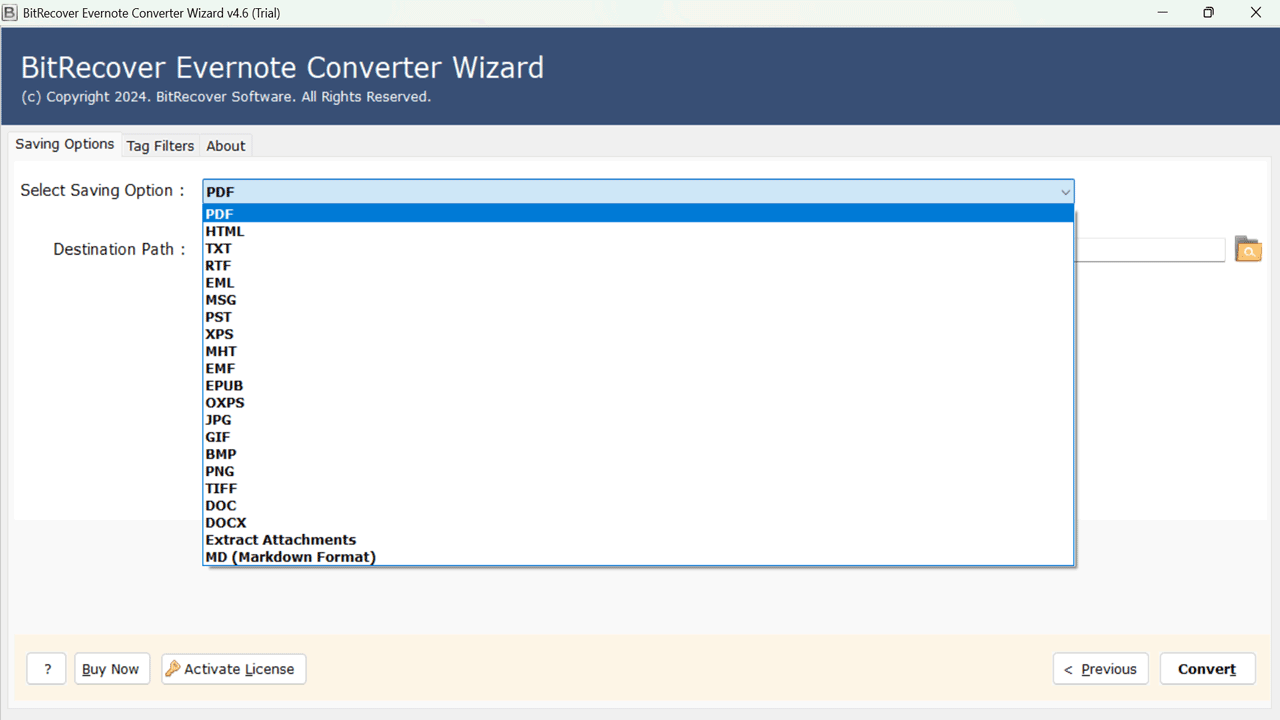 Snapshot 4 of BitRecover Evernote to Logseq Migration Tool