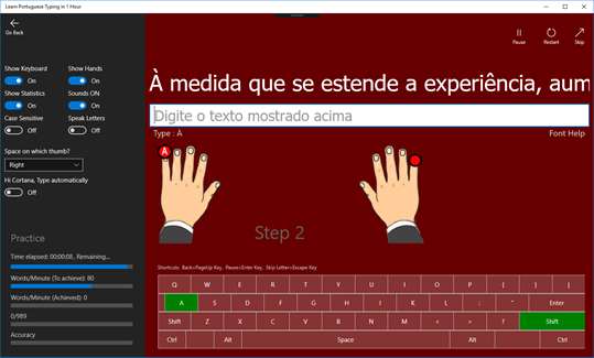 Learn Portuguese Typing in 1 Hour screenshot 3